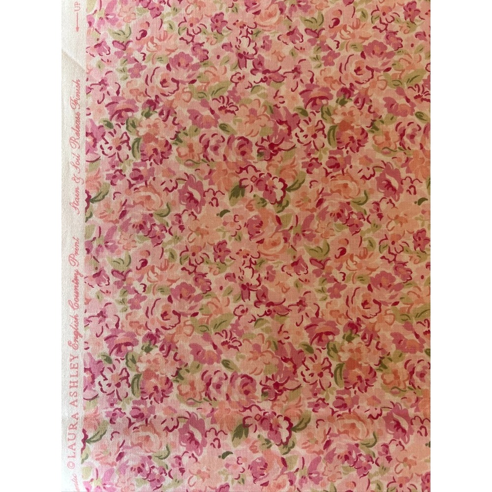 Fabric VTG Authentic Laura Ashley English Country Chintz Romantic Floral BTY x56